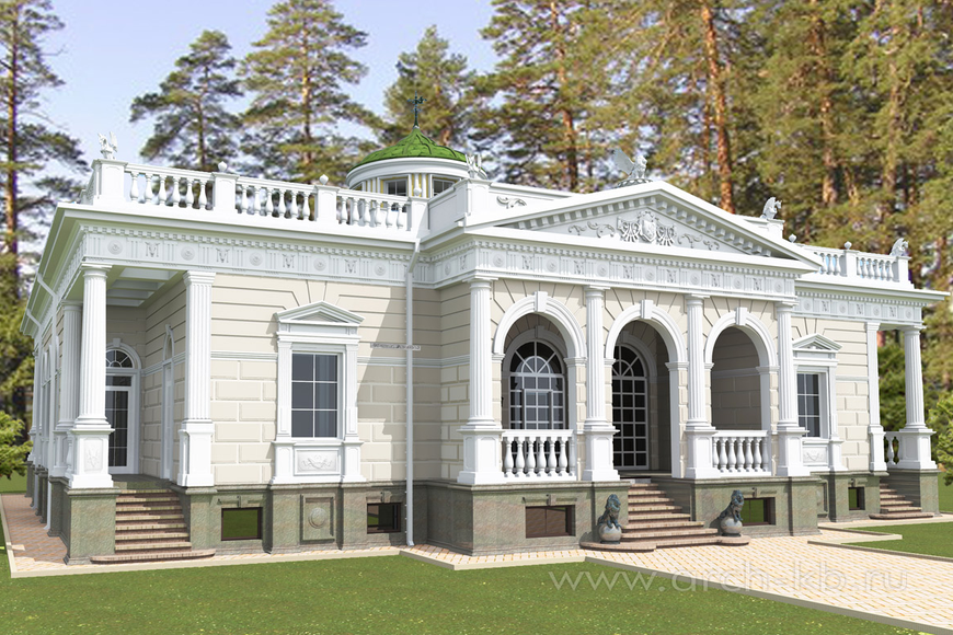 Проект двухэтажного дома , классика 800 кв.м